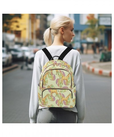 Giraffe Gradient Leaves Fashion Travel Backpack for Women Multi Pockets Lightweight Purse for Women-M Multicolor Small $15.75...