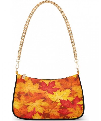 Shoulder Bags for Women Fall Maple Leaves in Autumn Hobo Tote Handbag Small Clutch Purse with Zipper Closure $16.11 Shoulder ...