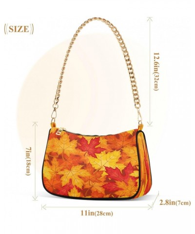 Shoulder Bags for Women Fall Maple Leaves in Autumn Hobo Tote Handbag Small Clutch Purse with Zipper Closure $16.11 Shoulder ...