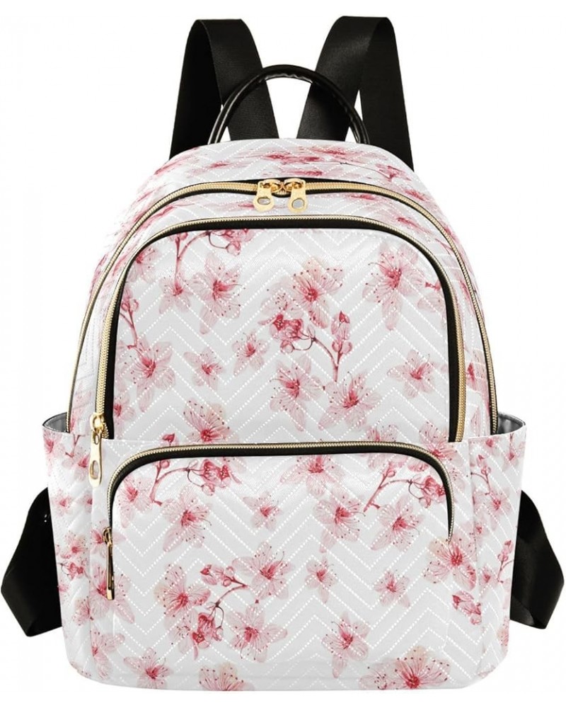 Beautiful Flower Cherry Blossom Women Backpack Purse Ladies Fashion Shoulder Bag Daypack Travel Bag 7.5L Medium $14.57 Backpacks