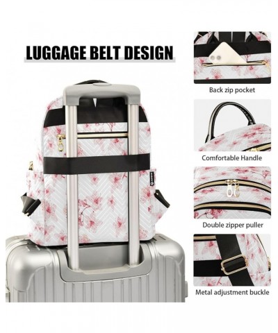 Beautiful Flower Cherry Blossom Women Backpack Purse Ladies Fashion Shoulder Bag Daypack Travel Bag 7.5L Medium $14.57 Backpacks