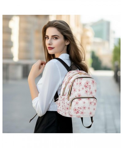 Beautiful Flower Cherry Blossom Women Backpack Purse Ladies Fashion Shoulder Bag Daypack Travel Bag 7.5L Medium $14.57 Backpacks