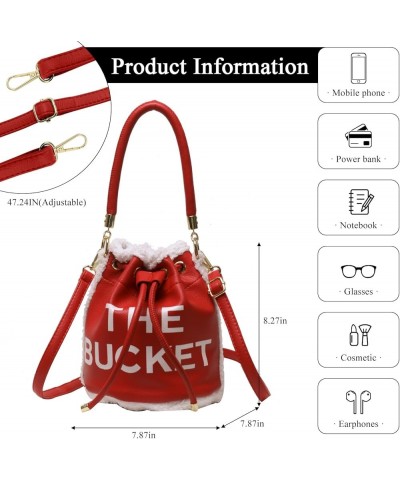 Bucket Bags for Women, Mini Bucket Bag Hobo Purses Tote Bag Leather Crossbody Bucket Bags Drawstring Handbags (Black) A-red $...