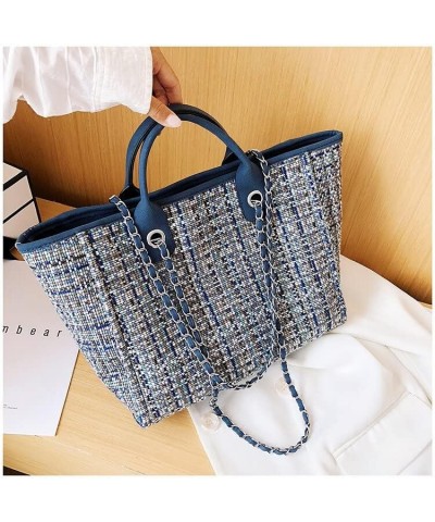 Large Capacity Canvas Tote Bag Women Handbag Plaid Contrasting Colors Bag Ladies Beach Bags C $27.94 Totes