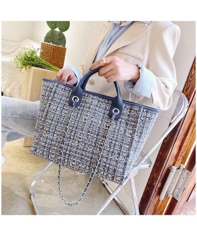 Large Capacity Canvas Tote Bag Women Handbag Plaid Contrasting Colors Bag Ladies Beach Bags C $27.94 Totes