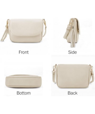 Small Crossbody Bags for Women Trendy Flap Saddle Purses with Tassel Vegan leather Shoulder bag Off-white $14.25 Crossbody Bags