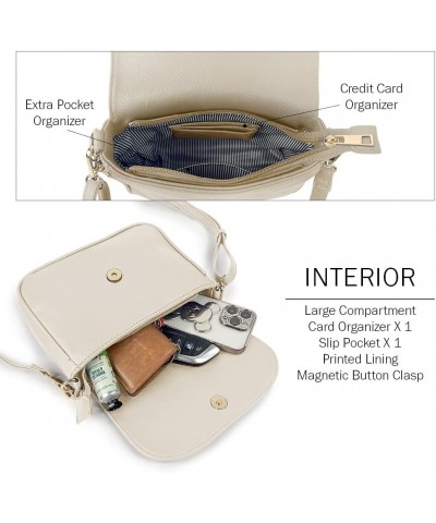 Small Crossbody Bags for Women Trendy Flap Saddle Purses with Tassel Vegan leather Shoulder bag Off-white $14.25 Crossbody Bags