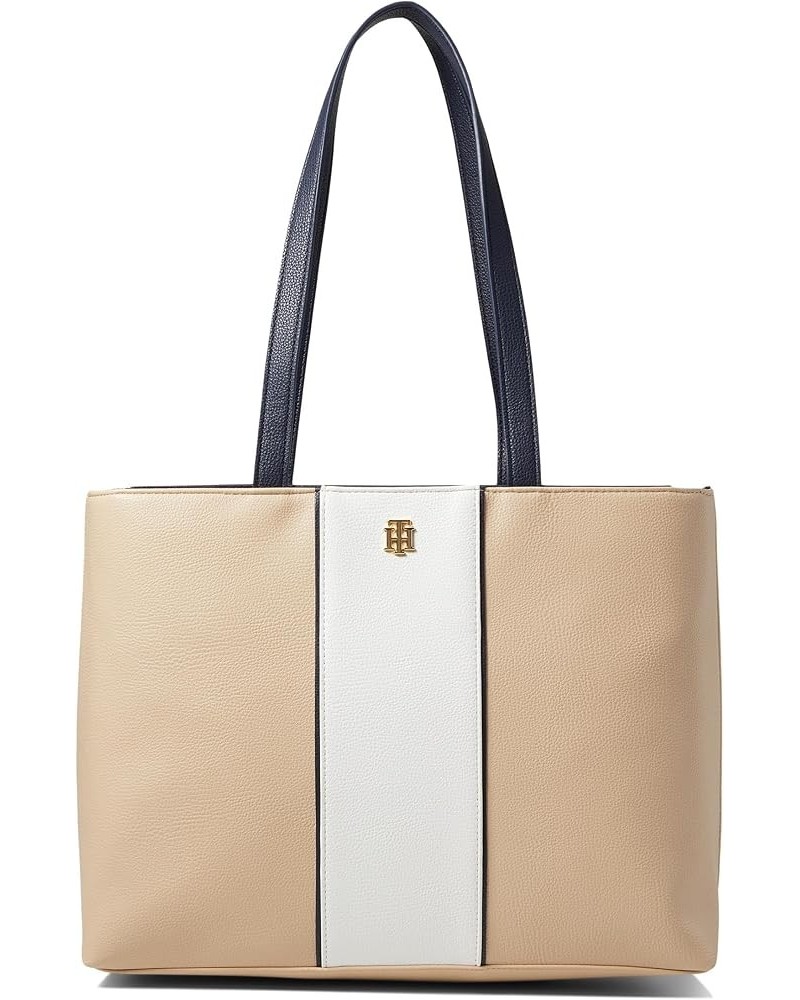 Chloe Ii Tote Fawn/White Greige/Tommy Navy $44.53 Shoulder Bags