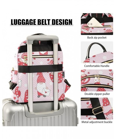 Women Backpack Gnome Romance Cupcake Balloon Anti-Theft Travel Backpack with Luggage Belt Lightweight Handbag Roomy Double Zi...