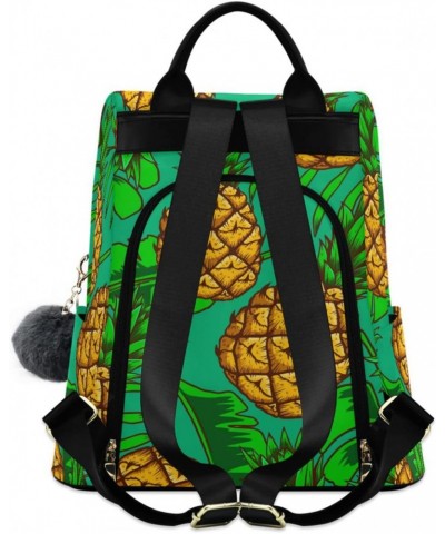 Pineapples and Tropical Leaves Backpack Purse for Women Travel Casual Daypack College Bookbag Work Business Ladies Shoulder B...