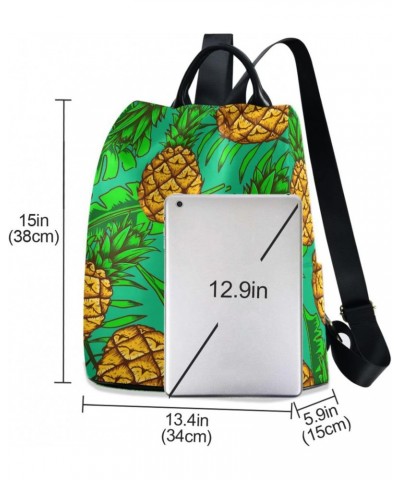 Pineapples and Tropical Leaves Backpack Purse for Women Travel Casual Daypack College Bookbag Work Business Ladies Shoulder B...