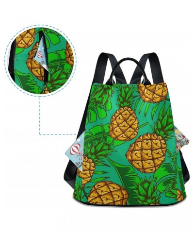 Pineapples and Tropical Leaves Backpack Purse for Women Travel Casual Daypack College Bookbag Work Business Ladies Shoulder B...