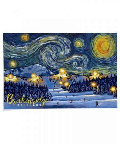 24x36 Inch Giclee Print, Breckenridge, Colorado, Ski Resort with Mountain, Starry Night $21.00 Totes