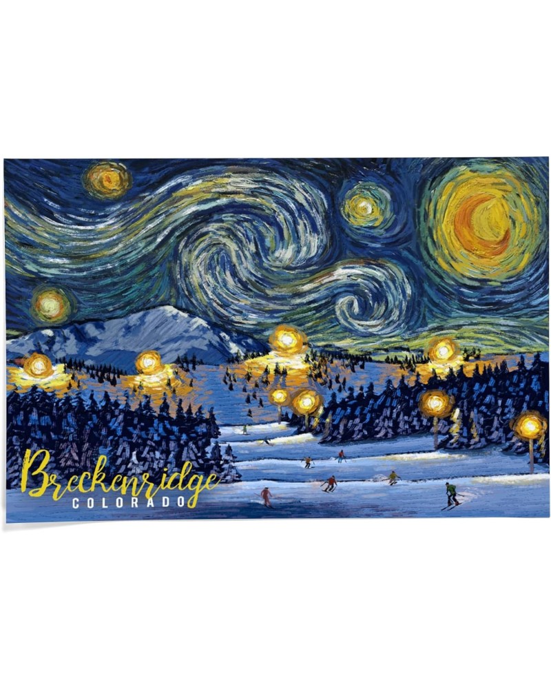 24x36 Inch Giclee Print, Breckenridge, Colorado, Ski Resort with Mountain, Starry Night $21.00 Totes