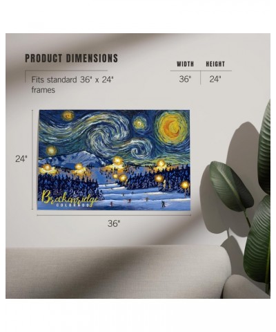 24x36 Inch Giclee Print, Breckenridge, Colorado, Ski Resort with Mountain, Starry Night $21.00 Totes