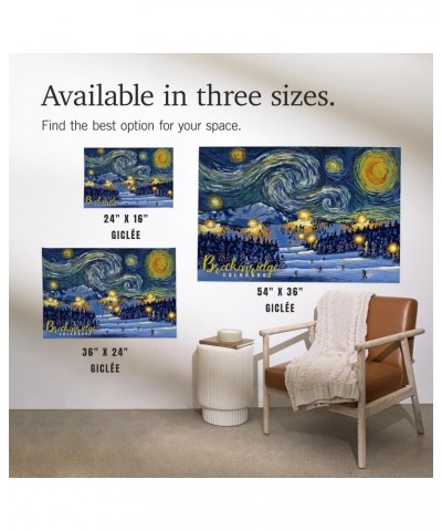 24x36 Inch Giclee Print, Breckenridge, Colorado, Ski Resort with Mountain, Starry Night $21.00 Totes