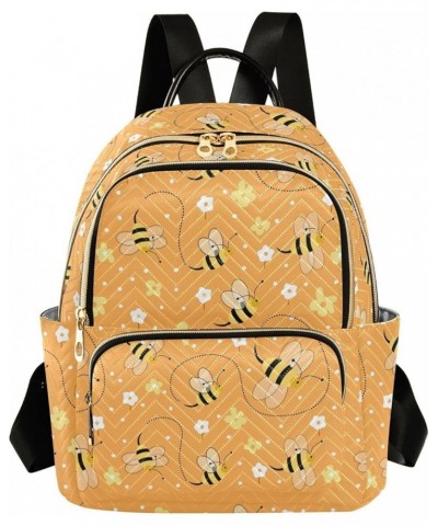 Cute Bee Floral Small Backpack Purse for Women Travel Bag Fashion Daypack Back Pack Shoulder Bag Multicolor Small $15.05 Back...