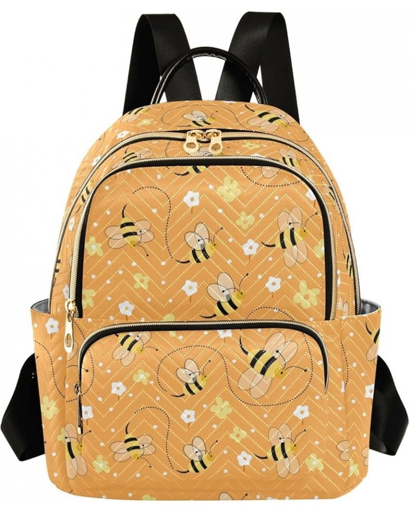 Cute Bee Floral Small Backpack Purse for Women Travel Bag Fashion Daypack Back Pack Shoulder Bag Multicolor Small $15.05 Back...