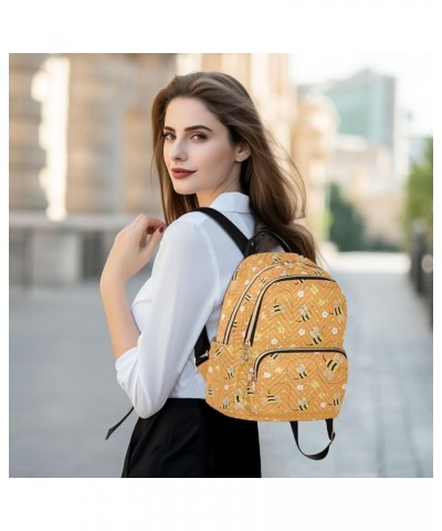 Cute Bee Floral Small Backpack Purse for Women Travel Bag Fashion Daypack Back Pack Shoulder Bag Multicolor Small $15.05 Back...