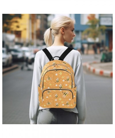 Cute Bee Floral Small Backpack Purse for Women Travel Bag Fashion Daypack Back Pack Shoulder Bag Multicolor Small $15.05 Back...