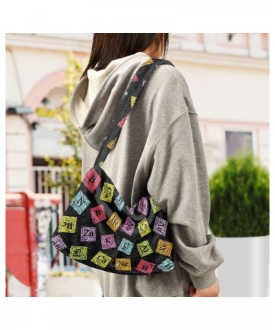 Ladies Soft Plush Underarm Bag Chemistry-turvy-periodic-funny Fluffy Shoulder Bag Women Furry Purse Handbag $19.19 Shoulder Bags