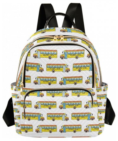 Yellow School Bus Backpack for Women Shoulder Bag Lightweight Mini Backpack Casual Daypack for Travel Small(11.41'' x 6.1'' x...