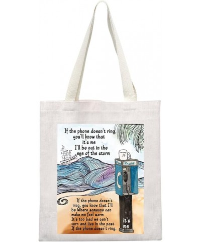 Song Lyrics Inspired Tote Bag Pop Music Lover Gift Phone Doesn't Ring Shopping Bag for Fans Phone Doesn't Ring $10.62 Totes