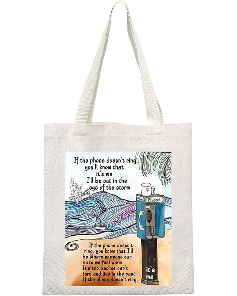 Song Lyrics Inspired Tote Bag Pop Music Lover Gift Phone Doesn't Ring Shopping Bag for Fans Phone Doesn't Ring $10.62 Totes