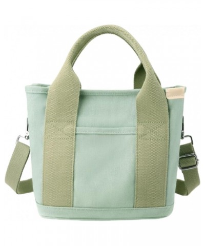 Women Handbag with Zipper Lady Single Shoulder Canvas Crossbody Bag Bucket Tote Bag Solid Color (Blue) Green $15.85 Totes