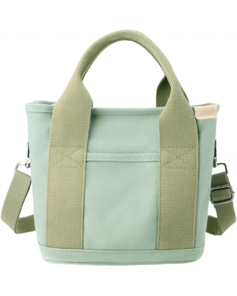 Women Handbag with Zipper Lady Single Shoulder Canvas Crossbody Bag Bucket Tote Bag Solid Color (Blue) Green $15.85 Totes