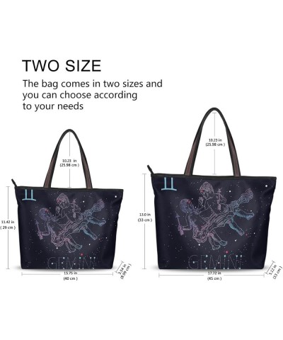 Aries Zodiac Handbags for Women Tote Bag Large Capacity Top Handle Shopper Shoulder Bag Gemini Zodiac $12.42 Totes