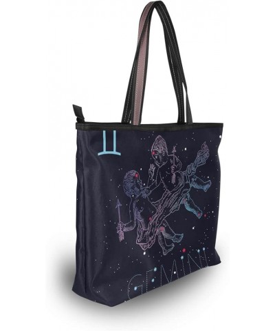 Aries Zodiac Handbags for Women Tote Bag Large Capacity Top Handle Shopper Shoulder Bag Gemini Zodiac $12.42 Totes