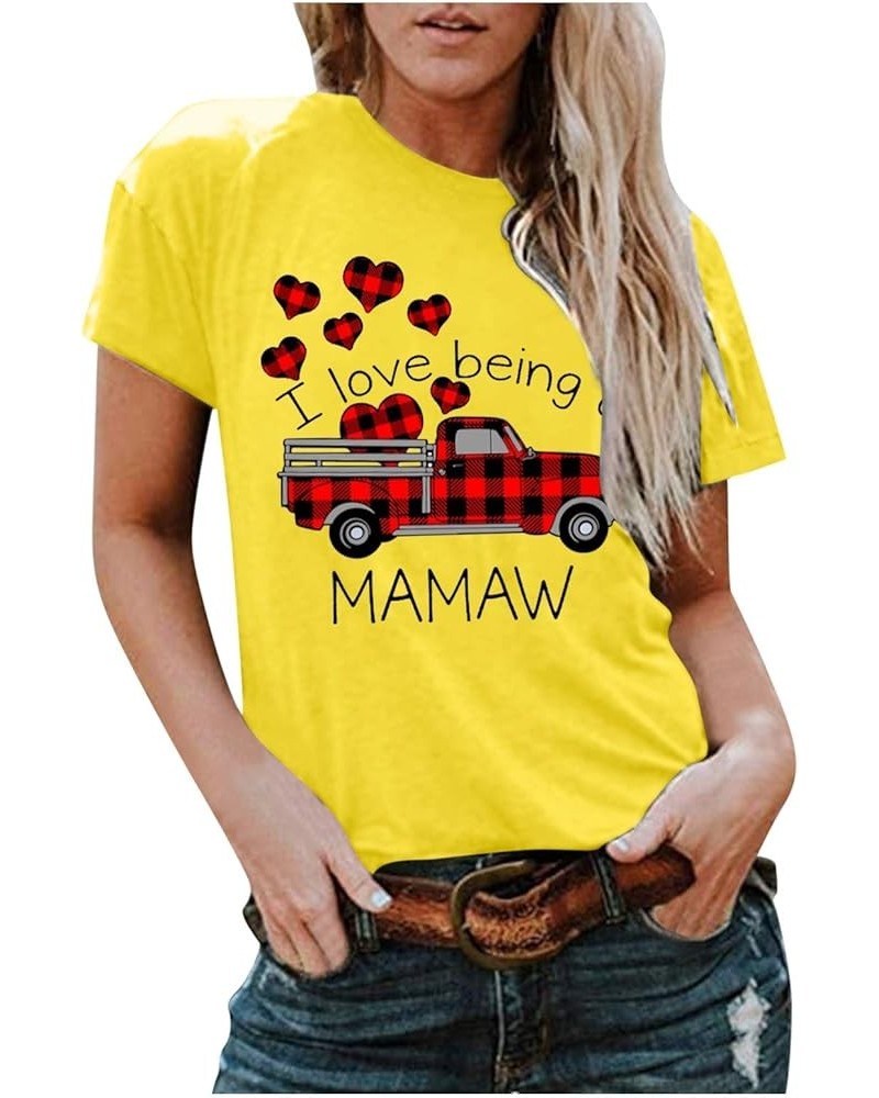 Matching Couple Shirts,Men Women Valentine's Day Blouses Shirts Short Sleeved Crewneck Funny Tops Couples Tees Shirts Yellow ...