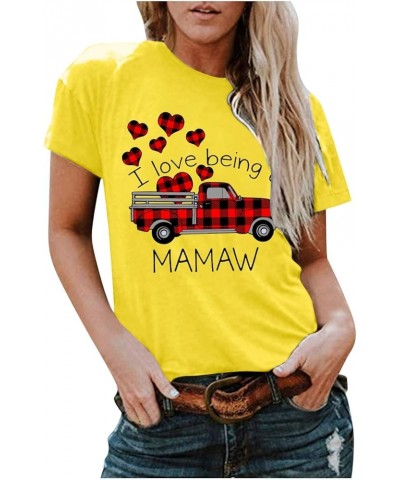 Matching Couple Shirts,Men Women Valentine's Day Blouses Shirts Short Sleeved Crewneck Funny Tops Couples Tees Shirts Yellow ...