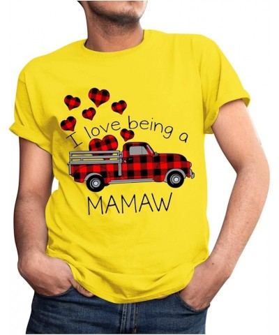 Matching Couple Shirts,Men Women Valentine's Day Blouses Shirts Short Sleeved Crewneck Funny Tops Couples Tees Shirts Yellow ...