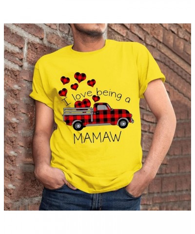 Matching Couple Shirts,Men Women Valentine's Day Blouses Shirts Short Sleeved Crewneck Funny Tops Couples Tees Shirts Yellow ...