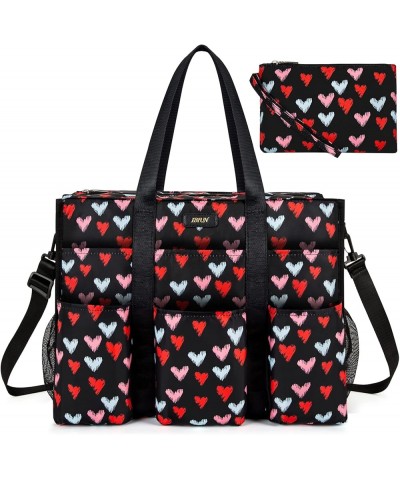 Utility Tote Bag with 14/24 Pockets Zip Top Teacher Tote Bag for Teacher/Work Women C2-l-sweet Heart $24.50 Travel Gear