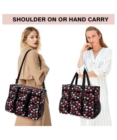 Utility Tote Bag with 14/24 Pockets Zip Top Teacher Tote Bag for Teacher/Work Women C2-l-sweet Heart $24.50 Travel Gear