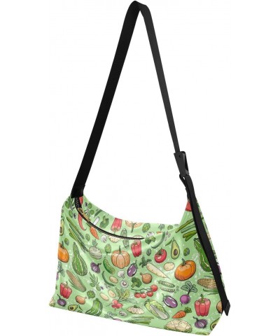 Vegetables Green Hobo Bags for Women Crossbody Bag Leather Purses Handbag Shoulder Bag for Travel Gifts Work $15.18 Hobo Bags