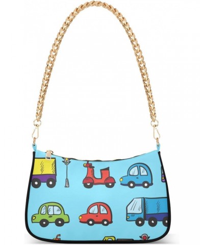 Cartoon Cars Shoulder Bag for Women Small Purse Chain Clutch Arm Purse with Chain Strap for Sister $17.39 Shoulder Bags