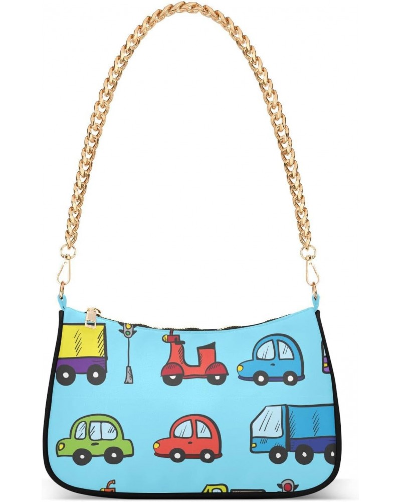 Cartoon Cars Shoulder Bag for Women Small Purse Chain Clutch Arm Purse with Chain Strap for Sister $17.39 Shoulder Bags