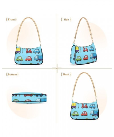 Cartoon Cars Shoulder Bag for Women Small Purse Chain Clutch Arm Purse with Chain Strap for Sister $17.39 Shoulder Bags