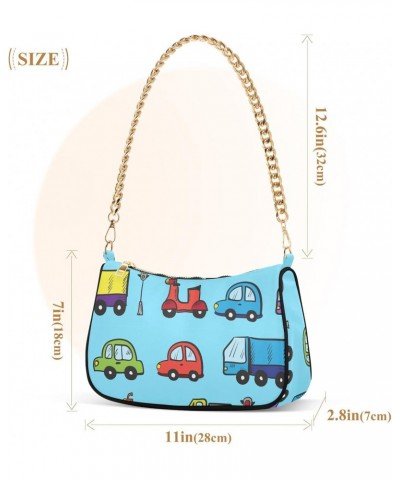 Cartoon Cars Shoulder Bag for Women Small Purse Chain Clutch Arm Purse with Chain Strap for Sister $17.39 Shoulder Bags