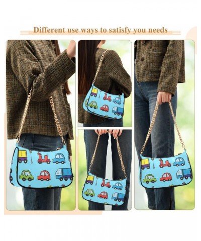 Cartoon Cars Shoulder Bag for Women Small Purse Chain Clutch Arm Purse with Chain Strap for Sister $17.39 Shoulder Bags