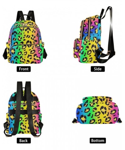 Mini Backpack Purse for Women Lightweight Girls Small Size Leopard Rainbow Cheetah Print School Teens College Traveling Mediu...