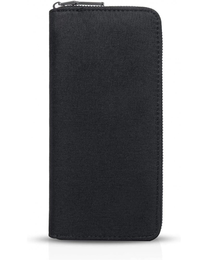 Long Wallet Zipper Large Capacity Card Holder Bag Polyester Black $42.92 Wallets