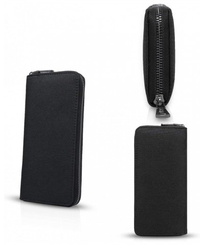 Long Wallet Zipper Large Capacity Card Holder Bag Polyester Black $42.92 Wallets