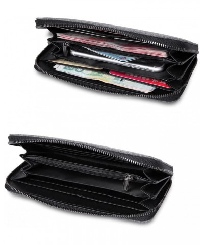 Long Wallet Zipper Large Capacity Card Holder Bag Polyester Black $42.92 Wallets