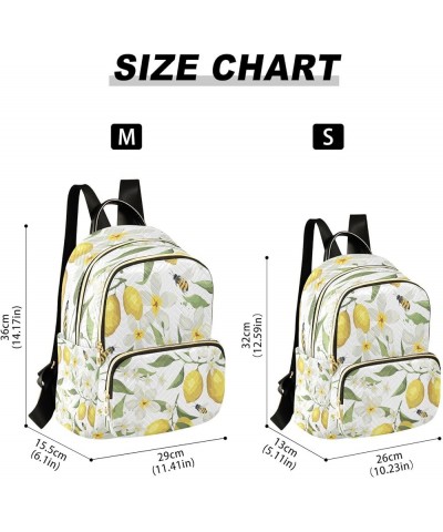 Women Backpack Purse Summer Lemon Flowers and Bees Fashion Shoulder Bags Travel Backpack Small Daypacks S Medium $10.40 Backp...