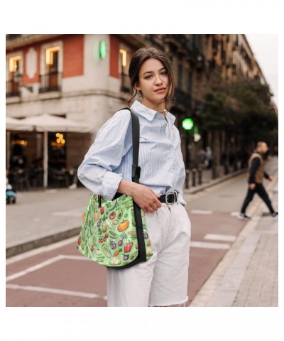 Vegetables Green Hobo Bags for Women Crossbody Bag Leather Purses Handbag Shoulder Bag for Travel Gifts Work $15.18 Hobo Bags